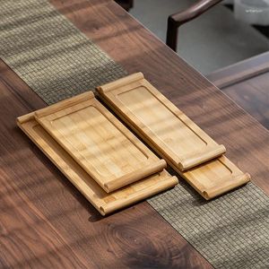 Tea Trays Simple Japanese-style Tray Book Scroll Bamboo Household Rectangular Table Wooden