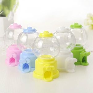 Uppsättning av 12 plast Gumball Machine Candy Treat Bubble Gum Dispenser Kids Birthday Party Favor Gift Box Kiddie Parties Decor267e