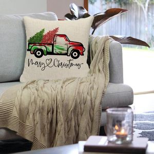 Pillow Christmas Cover Linen Pillows For Bed Soft Living Room Home Decor 18x18 Decoration Pillowcases