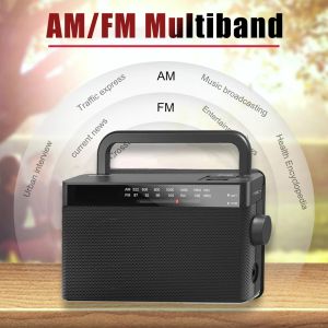 Radio Portable Radio FM/AM/WB Multiband Multifunction Radio Rechargeable Broadcast Subwoofer Integrated Loudspeaker 3W Sound Box