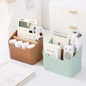 Desktop Office Pencil Storage Box Pen Holder Multifunktionell TV Remote Control Telefonnyckel Kosmetisk lagring Box Hem Organiserare