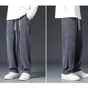 Men's Pants Drawstring Fleece Cozy Plush Winter With Waist Pockets For Warmth Comfort In Cold Weather