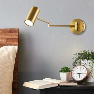 Wall Lamp Industrial Style Gold Black Modern Rocker Arm Suitable For Living Room Background Decoration Bedroom Bedside Lighting