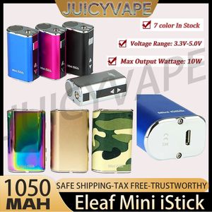 Oryginalny zestaw baterii Eleaf Mini Istick 10W Wbudowany zmienne pudełko napięcia 1050 mAh Mod z kablem USB Złącze ego obejmowało gotowanie 7 kolorów w magazynie