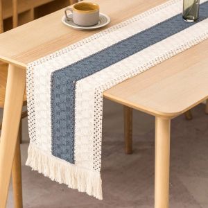 Tavolo Farmhouse Style Boho Table Runners Long con nappe eleganti runner da tavolo lavabile per la sala da pranzo vacanza al matrimonio ecc.