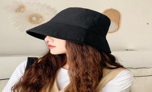 Cokk Eimer Hut Frauen Sommer koreanischer Fischermütze Schwarz Sonnenschutz lässig Ladies Hats Japan Style Panama Cap Gorros Flat Top 26662290