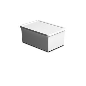 Storage Box With Lid Dustproof White Right Angle Stackable Desktop Closet Kitchen Organize Store Case Free Label Ospace ZP030