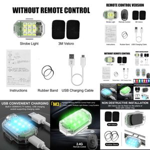 Nuova 2024 auto stroboscopia lampada remota avviso di avvertimento flash LED wireless Controllo wireless Bike Scooter Indicatore antico-collisione