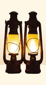 Przenośne latarnie zdalne sterowanie vintage camping lamping lampa LED płomień płomieniowy namiot lekka bateria obsługiwana naftowa lampa naftowa noc 8295464