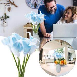 Dekorativa blommor Simulering Flower High End Living Room 10 Calla Holding Wedding for Cemetery Vase