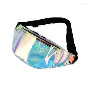 ウエストバッグホログラフィックバッグ半透明ファニーパックホログラムビーチ旅行ウエストバッグ女性ベルトヒップポーチマネー電話ホルダー