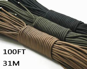 Paracord 550 Paraşüt Kablosu Köğirlü Halat MIL Spec Tip III 7 Strand 100ft 31m Tırmanma Kampı Hayatta Kalma Ekipmanları Tırmanma Halat7322911