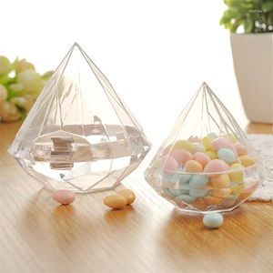 Presentförpackning 12st Candy Box Food Grade Transparent Plastic Diamond Shape Container Halloween Children Foodorage