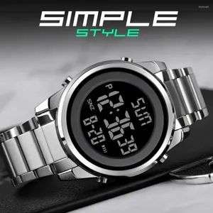 Wristwatches SKMEI 1611 Fashion LED Men Digital Wristwatch Chrono Count Down Alarm Hour For Mens Reloj Hombre 2 Time Watches