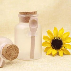 Storage Bottles 200pcs X 200g Big Frosted ABS Plastic Cosmetic Packaging Bath Salt Jar With Wooden Spoon