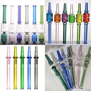 Skull Pyrex Vortex Twist Nector Collector Glass Dab Stail Nail Tips Kit Rökning Rör Glycerin Fyllt Perc Mouthpieces Water Bubbler Pipes Accessories Filter Tips