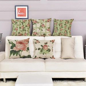 Pillow Rustic Fresh Rose Cover Decorations For Home Ornament Happy Year Christmas Decor 2024