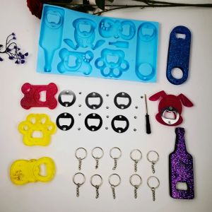 Rings Bottle Opener Keychain Silicone Mold Pendant Epoxy Resin Mold Diy Crafts Key Ring Decorations Casting Tools