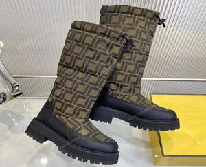 İmza Biker Botlar Siyah Deri Bisiklet Önyükleme Tasarımcısı Yün Savaş Bootes Kapitone Jacquard Cowkin kayak Boot Slip Lastik Sole1945192