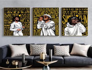 Rappare J Cole Anderson Paak Music Singer Art Prints Canvas Målande mode Hip Hop Star Poster Bedroom Living Wall Home Decor3387781