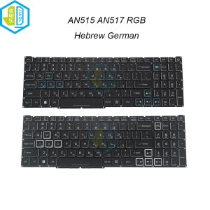 Klawiatury hebrajskie niemieckie kolorowe/rgb klawiatura podświetlenia dla Acer Nitro 5 AN51556 AN51557 AN51545 AN51753 AN51754 LG05PP16B3L N16BRL