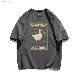 Frauen T-Shirt Gans Anatomie Funny Duck Graphic Gamer Retro Mens Black T-Shirt Gothic Herren T-Shirt Ullzang Street Plus Größe Womens T-Shirtl2403