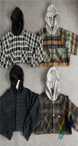 MEN039S Hoodies Sweatshirts Hoodie Männer Frauen 11 hochwertiger Flanell -Scheck -Mantel Streifenknopf Pullover schwerer Stoff 1012178
