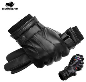 Bison Denim Men039s echte Lederhandschuhe Touchscreen Handschuhe für Männer Winter warm