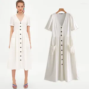 Vestidos de festa 2024 vestido de algodão feminino de moda de verão