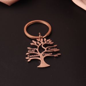 Tree of Life Custom Keychain com 1-6 Nome Jóias Personalizadas Membro da Família Chave o melhor Presente para Mãe Esposa