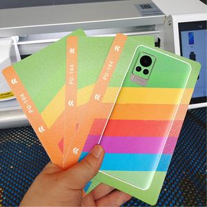 FONLYU 50PCS PU Texture Embossed Mobile Phone Back Skin Sticker For Hydrogel Film Screen Protector Sheet Cutting Machine Plotter