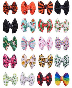 Boże Narodzenie Halloween Baby Girlpins Sieci Słodka ins Drukuj Bowknot Hair Clip Leopard Bow Bowriclips Plaid Barrette DIY Hair Accessories9561493