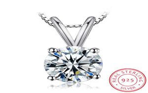 2CT Lab Diamond Solitaire Pendant Necklace 925 Sterling Silver Choker Statement Necklace Women Silver 925 Smycken med 45cmchain501211788