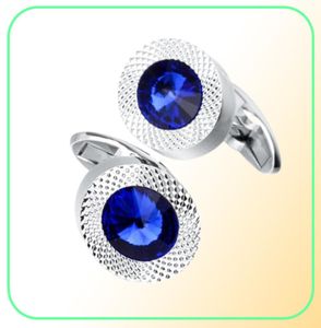 Savoyshi Luxury Erkek Gömlek Kufflinks Yüksek Kaliteli Avukat Damat Düğün Düğün Güzel Hediye Mavi Kristal Kuff Linkler Marka Tasarımcısı Jewelry2561031650