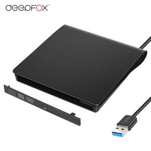 Casos DeepFox Novo plástico duro Slim Hard Plastic USB 3.0 SATA 9,5mm Case CDROM de gabinete de DVD externo para laptop CD/DVD DRIXA OPTICAL DOLATELE