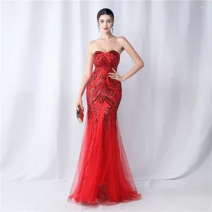 Casual Dresses Women's Elegant Sequin Dress Prom Party Evening Formal Gala Woman Luxury Chic Simple Special Events Occasion 2024