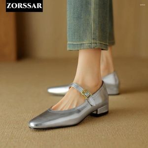 Lässige Schuhe Patent Leder Frauen flach Mode flache Damen weiche Mary Jane Outdoor Kleid Ballett Silber Silber