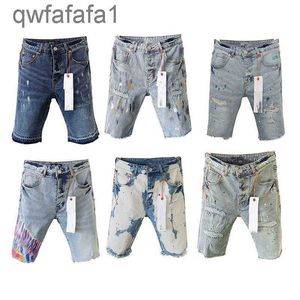 Lila Designer Herren Jeans Shorts Hip Hop Casual Short Knie Lenght Jean Kleidung 29-40 Größe 9ynh