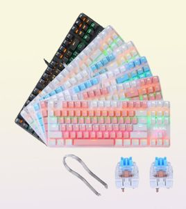 Epacket Gaming Mechanical Keyboard 87 Keys Game Antigosting Blue Switch Color Pro GamerラップトップPC9705064用バックライト配線キーボード