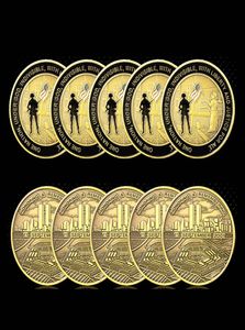 5pcs Craft в честь запоминания 11 сентября атаки бронзовые монеты. Коллективные монеты Коллективные оригинальные сувенирные подарки