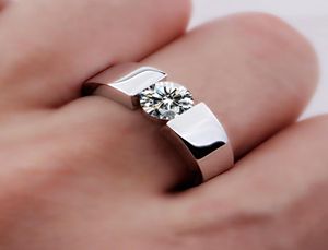 Classic 100 anelli argento solidi originali 925 set 6 mm 1ct cz sona diamanti anelli di fidanzamento alle anelli per matrimoni per donne size9475605