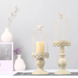 Candele in metallo Filo in metallo Candlestick Birdcage Casa Tavolo da pranzo Decorazione Candleight El Lantern Holder Decorative