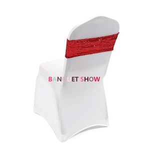 Einzelschicht -Rück -Paine Lycra Spandex Stuhl Band Sash Bow für White Cover Hochzeit Bankett Event Dekoration