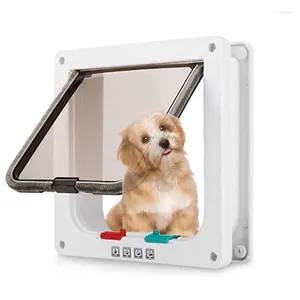 Cat Carriers Dog Door för glidande kontrollerbar skärm med 4 låslägen Puppy Kitten inuti Flap Window Self