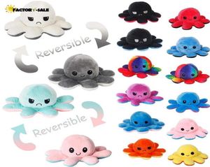 Illuminated Flip Octopus Stuffed Plush Toys For Cute Angry Emotion Reversable Animal Plush Doll Christmas Gifts4748118