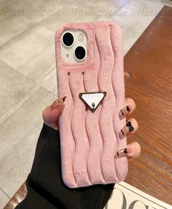 Designer Telefonfodral Fashion Furry Wavy Grain P Fall för iPhone 14 Pro Max Plus 13 12 11 Luxury Pink Plush Phonecase Cover Shell 57461466