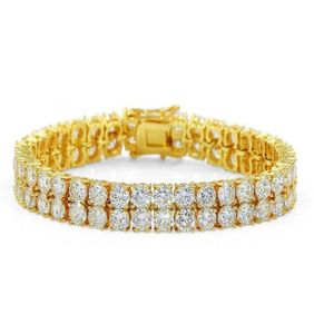 2018 18K Gold Plated Homem Charme simulado diamante Miami Bracelets Cubanos Iced Out Bling Shinestone Corrent