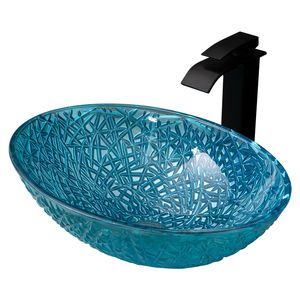 Crystal Glass Sinks Bathroom Washbasin Toilet Vessel Sink Washroom Countertop Art Basin Hotel Luxury Hand Wash Basin Free Faucet