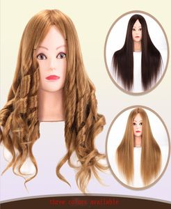 Kvinnlig mannequin Training Head 8085 Real Hair Styling Head Dummy Doll Manikin Heads For Frisör Frisyrer4343079