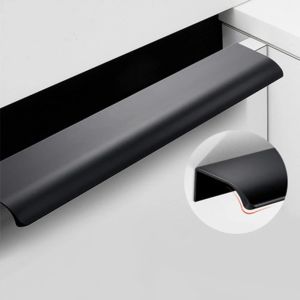 1st Black Kitchen Cabinet Door Aluminium Alloy Handtag Skåpslådan Dolda fingerkant Pull 80/120/150/2